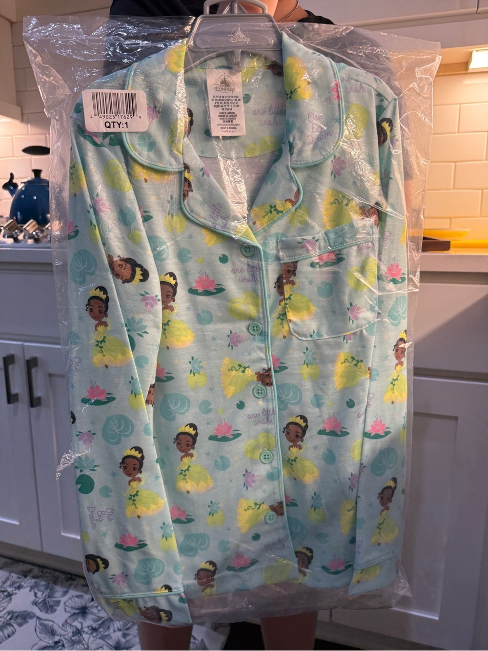 Disney Princess Tiana Pajama Set NWT Mint Green Long Sleeve PJs